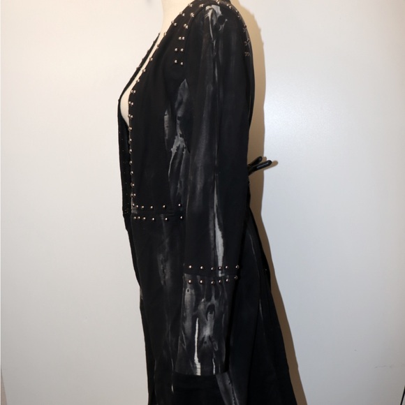 VOCAL Rock Studded COTTON Cardigan with Bleach dye and comfort fit - Picture 6 of 16